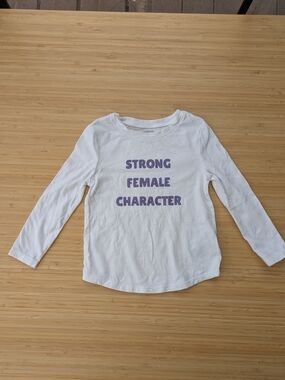 Old Navy 2T Shirt With Purple 'Strong Female Character' Print